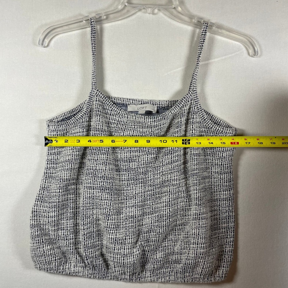 LOFT Petite Textured Striped Camisole Tank Top White Black - Size LP - Picture 6 of 7